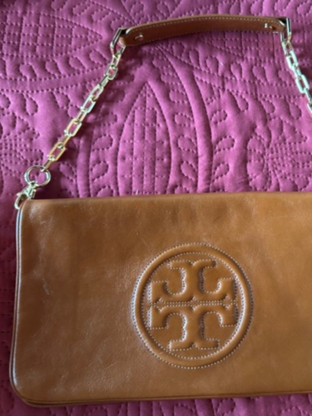 Beautiful leather Tory Burch shoulder purse